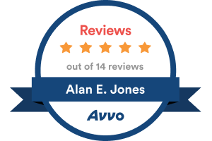 Badge - Reviews 5 Stars out of 14 reviews - Alan E Jones - Avvo